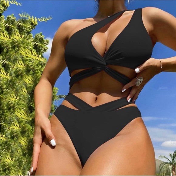 Womens High Waisted Thong Bikini Bottoms Sexy High Swimsuit Bathing Suit Bottom - Picture 3 of 4